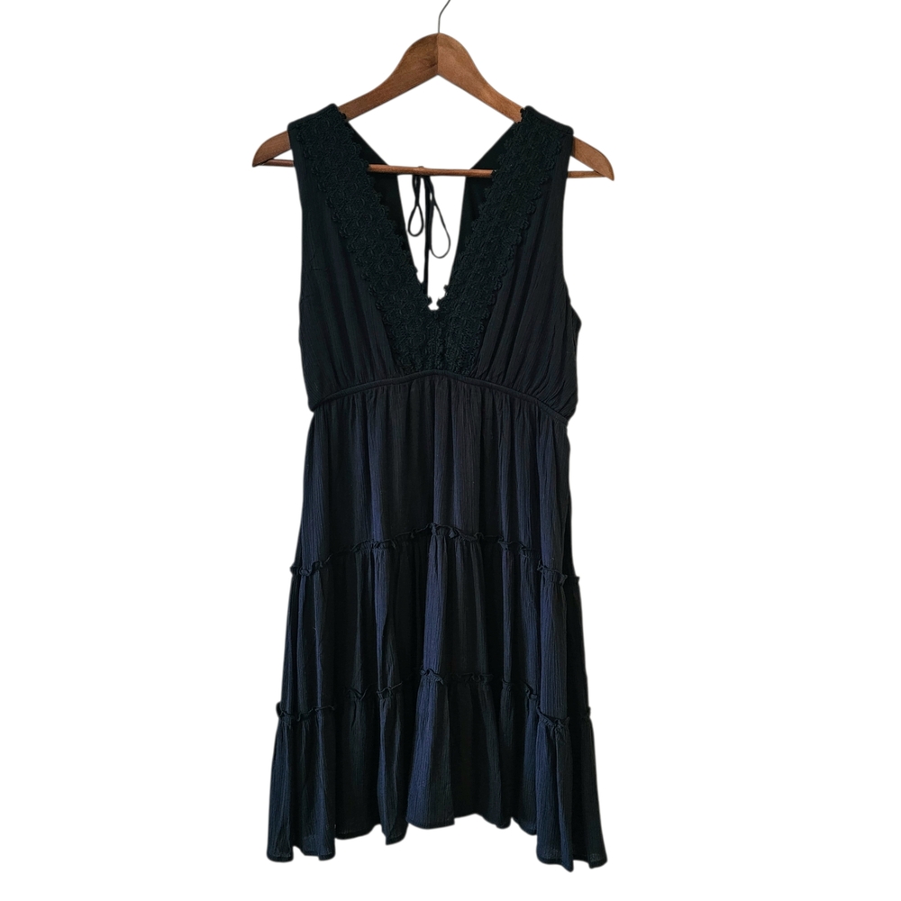 No Coment Bohemian Black Sleeveless Tiered Dress NWT - Picture 12 of 12
